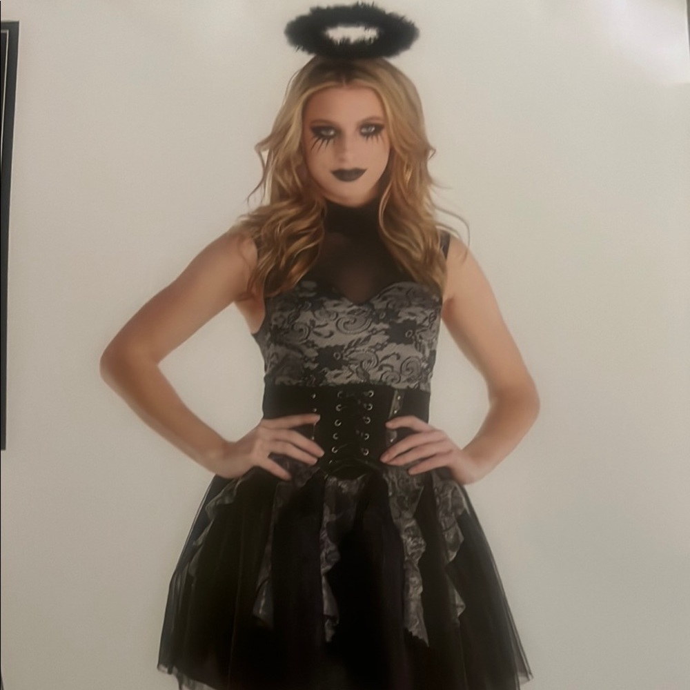 Black and Gray Angel Costume Dress